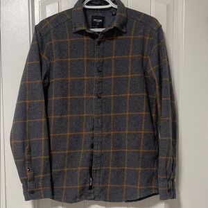 ONLY & SONS Gray and Brown Plaid Men's Shirt